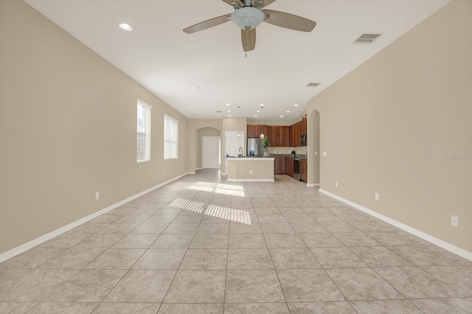 Living/Dining area view to Kitchen