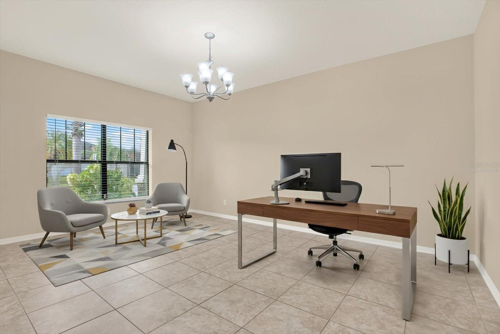 Virtually Staged Front Room/Bonus Room/Office Space