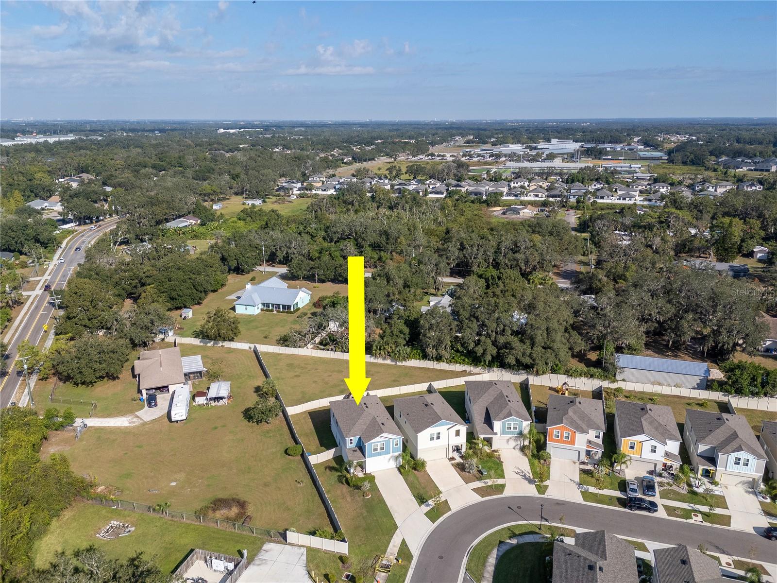 Aerial View of Home Fully Fenced and Extended Driveway