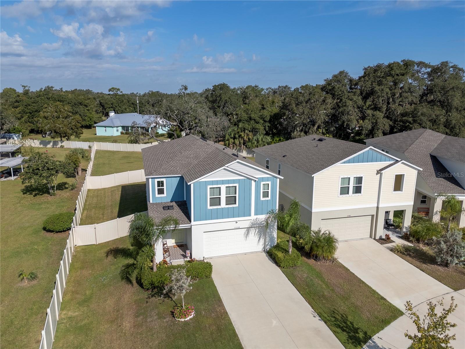 Aerial View of Home Fully Fenced and Extended Driveway