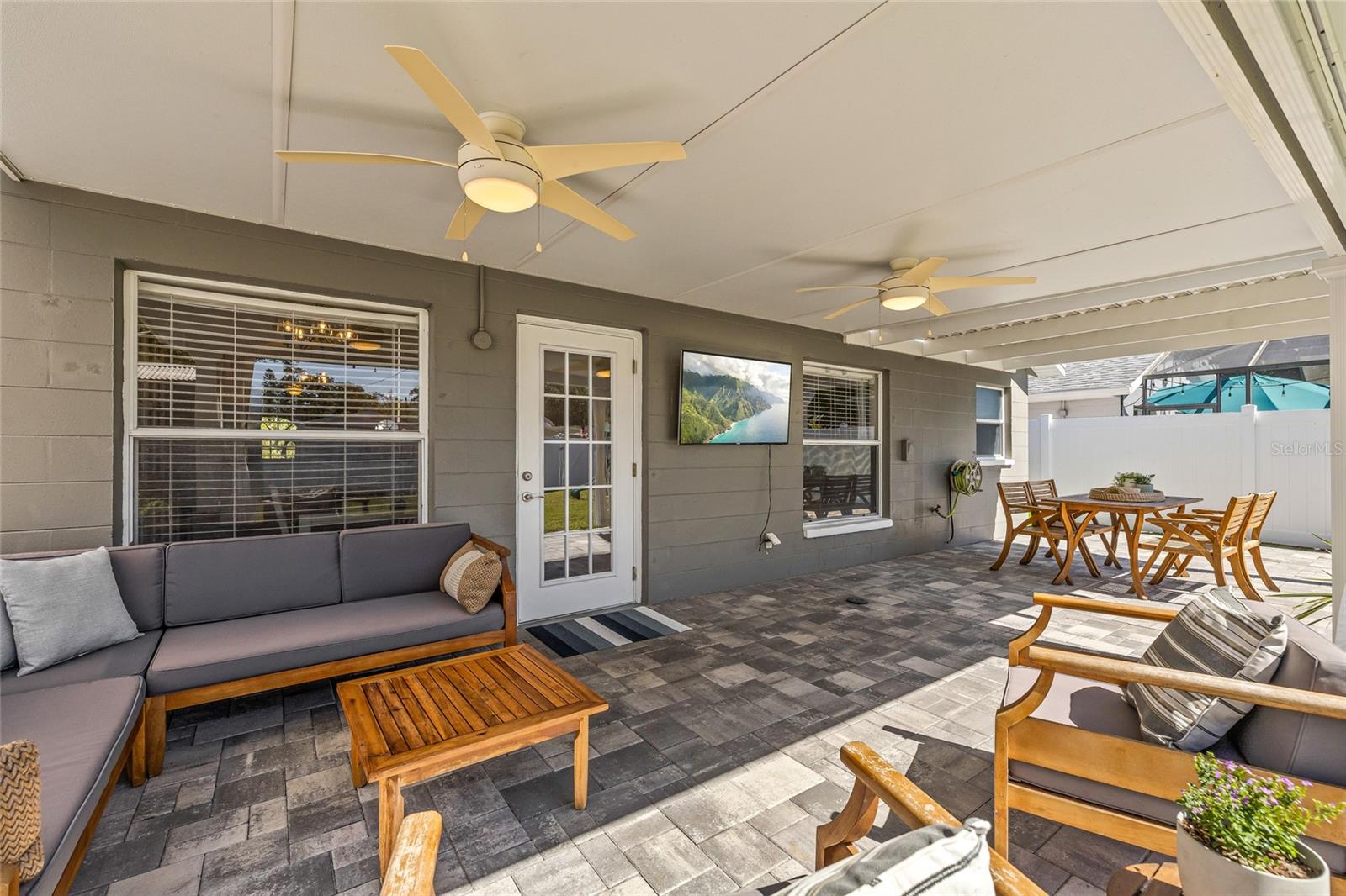 Enjoy those Florida breezes and always keep cool with the porch ceiling fans.