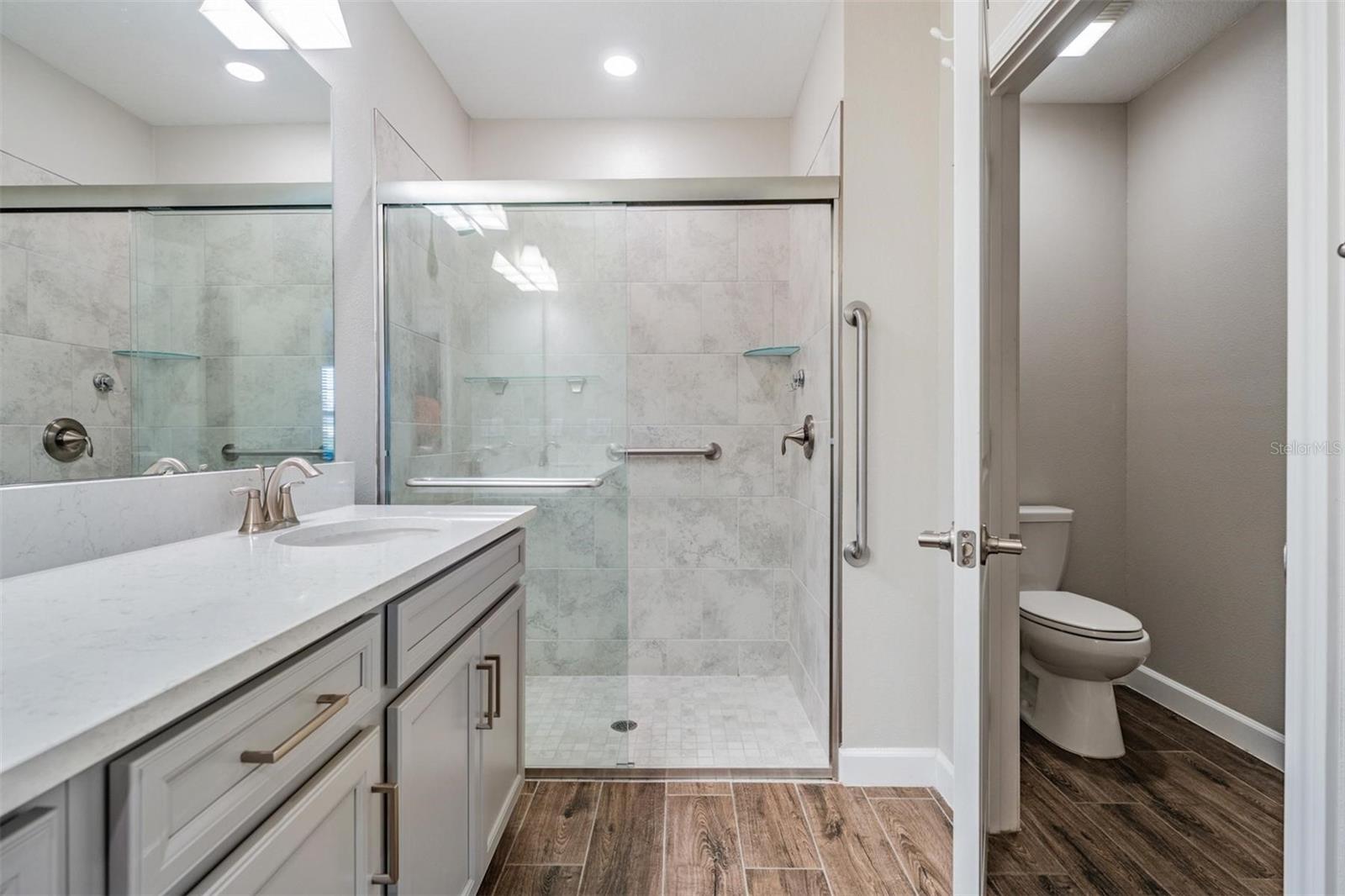private water closet in primary bath