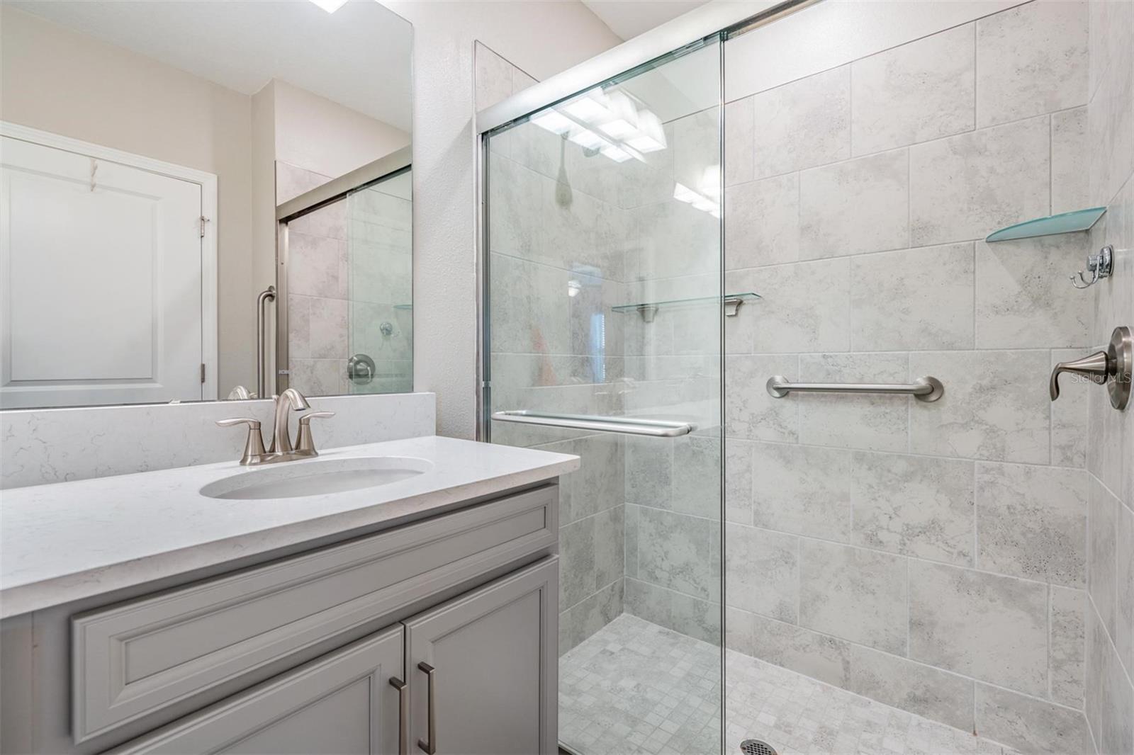 Spacious walk-in shower