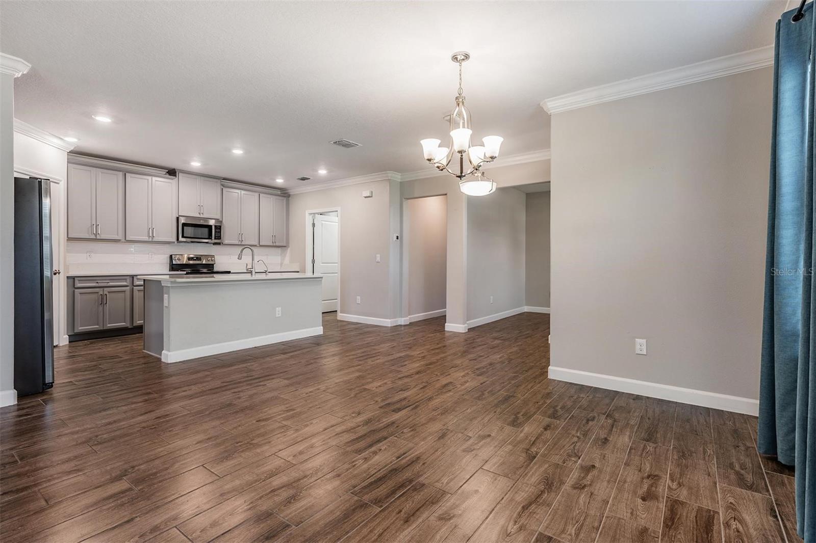 Kitchen is open to nook and family room