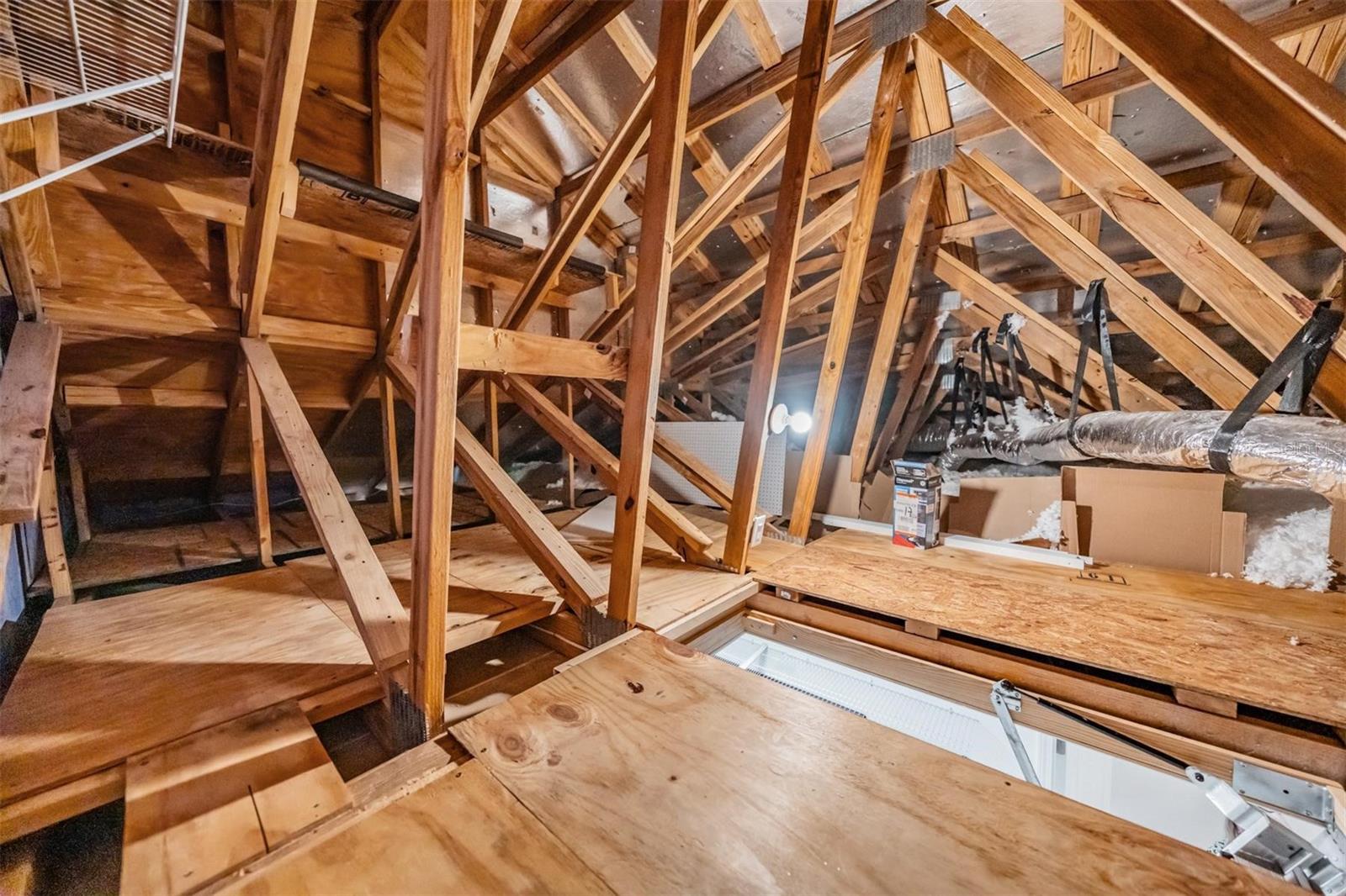 Added pull down stairs to additional storage in attic!