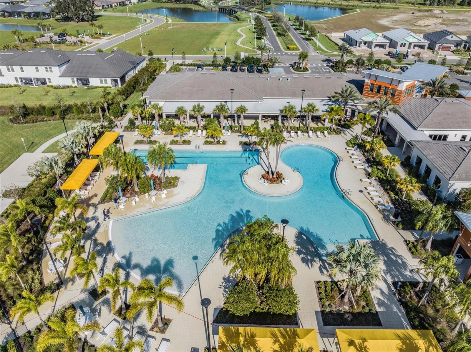 resort style heated pool w/cabanas