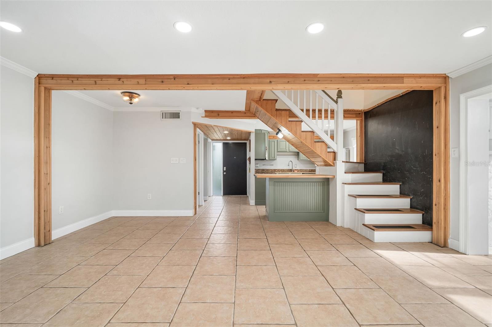 living room toward kitchen view