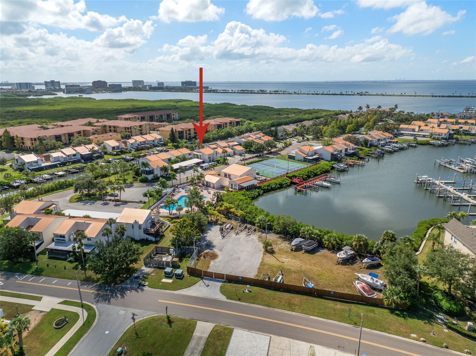 aerial view from road