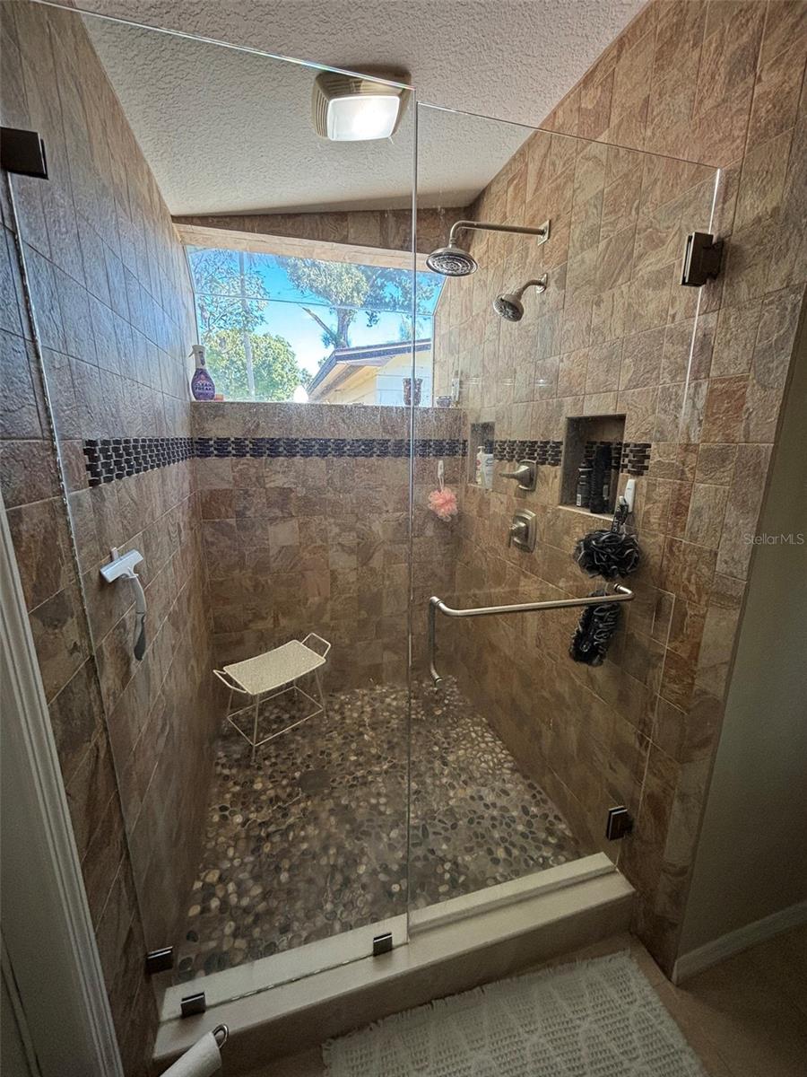 The ensuite bathroom shower.