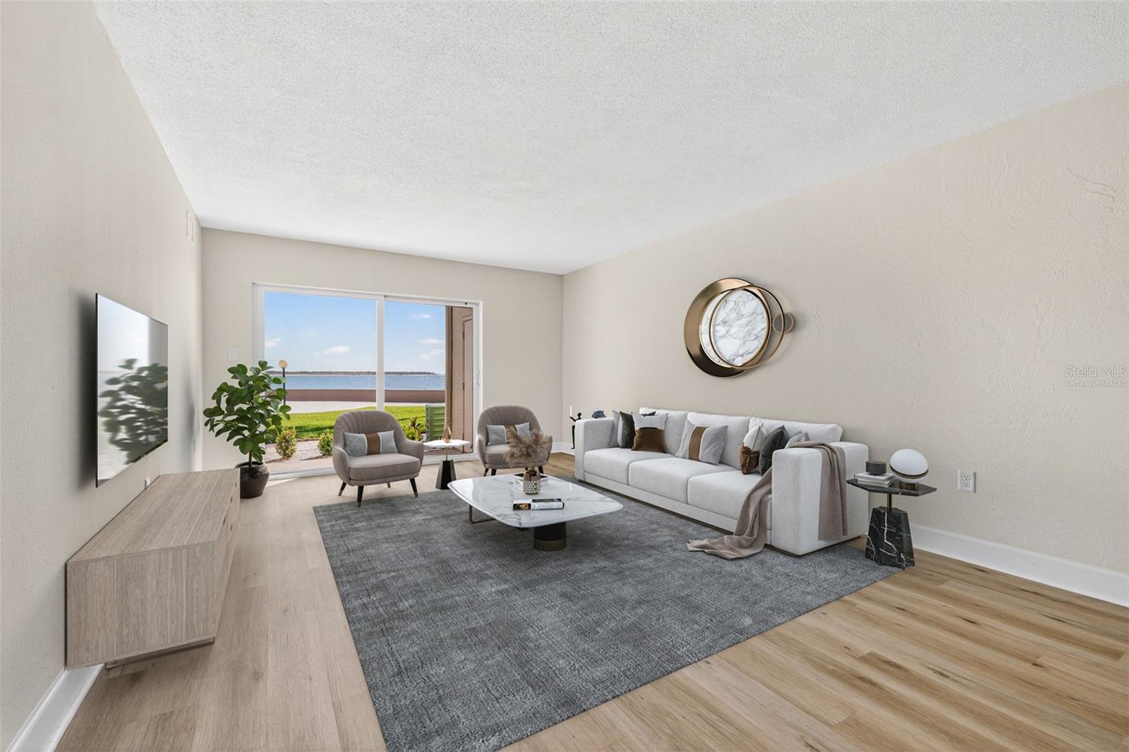 Virtually staged living room