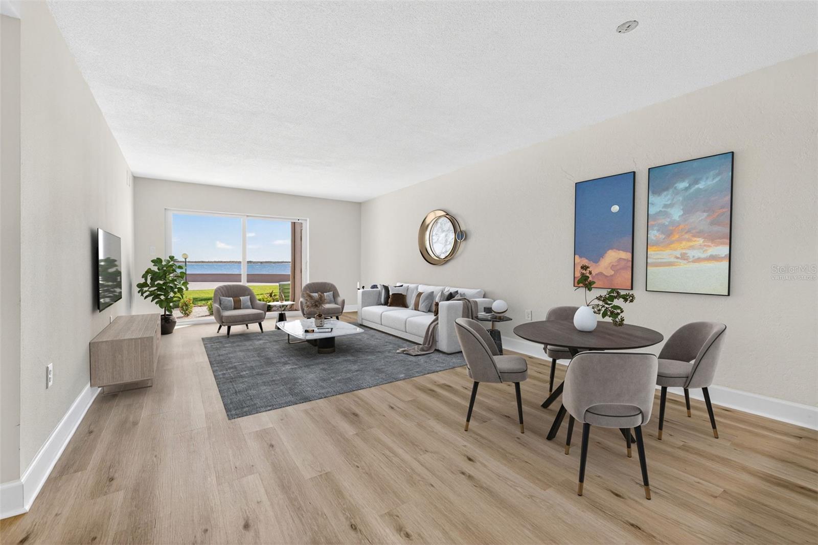Virtually staged dining area