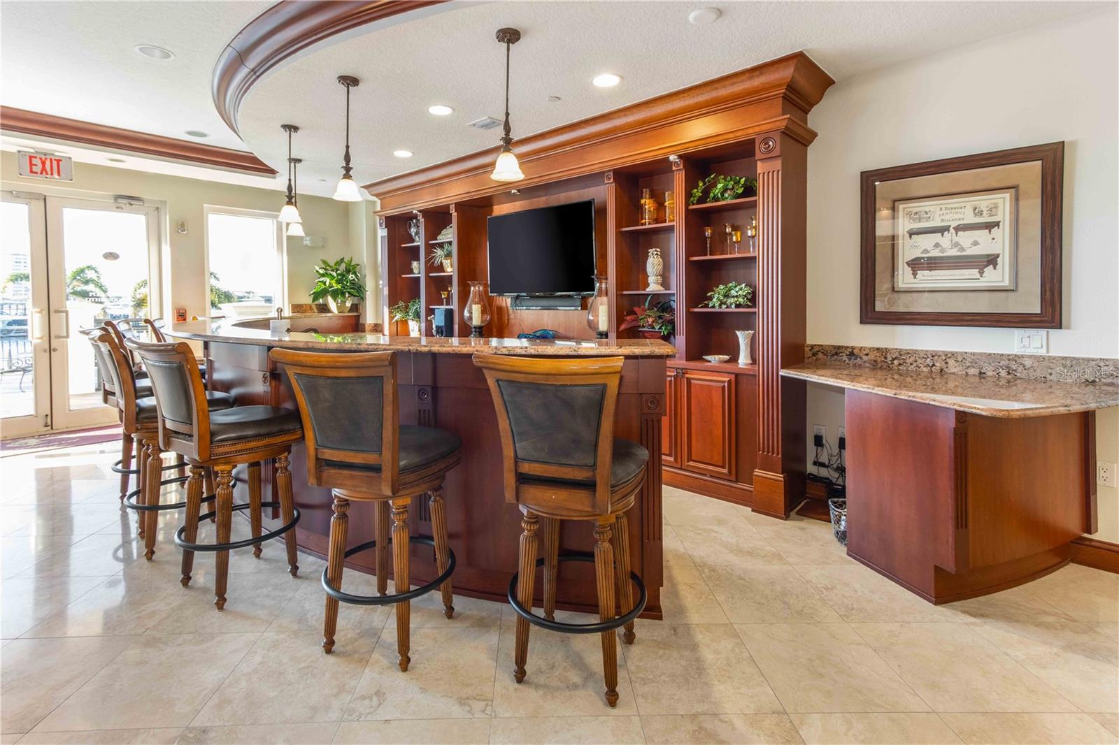 KITCHEN AND BAR AREA IN CLUB ROOM