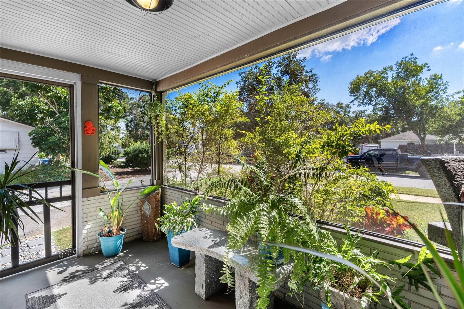 Screened front porch