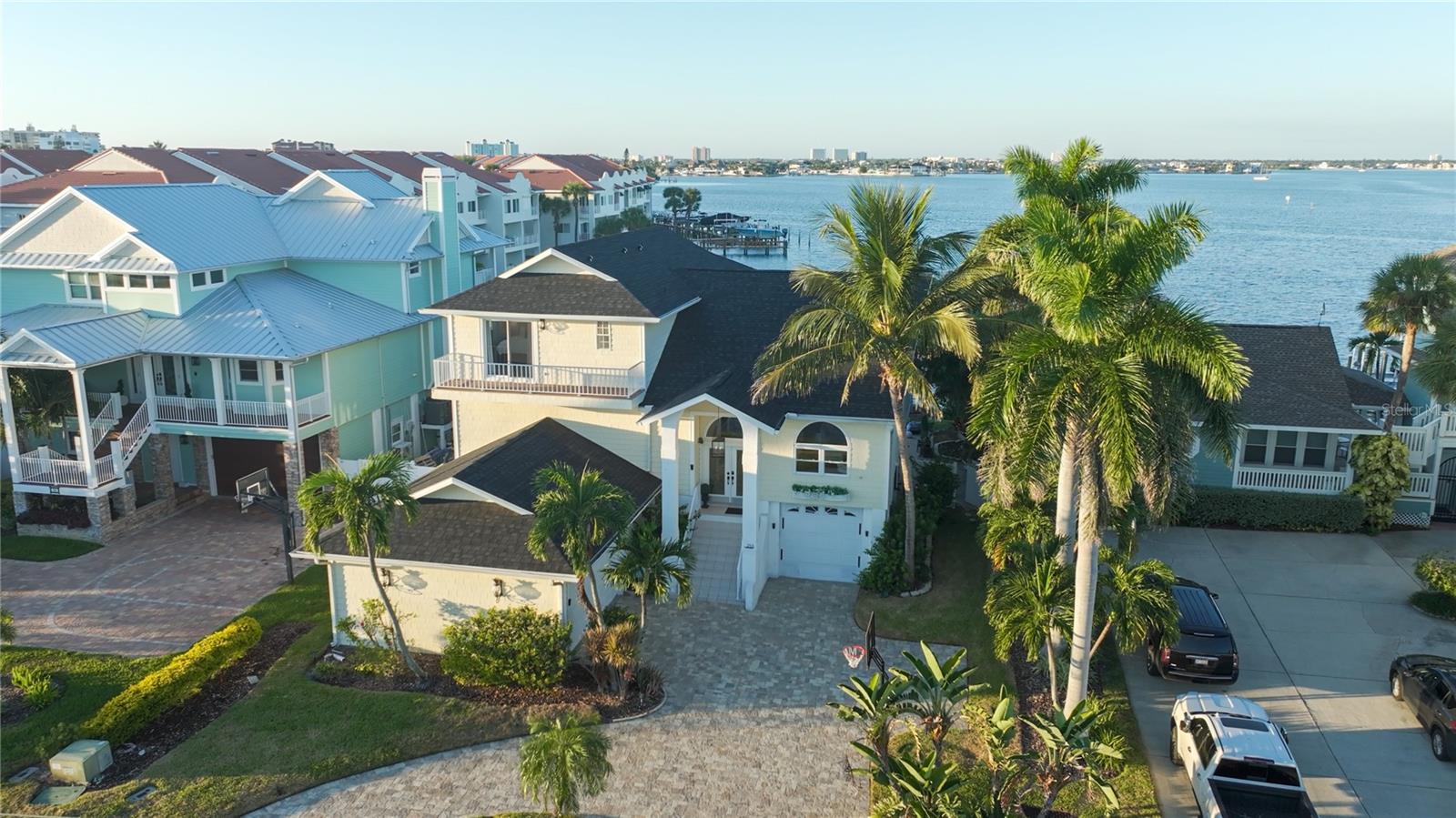Grand entry with double leaded-glass doors. Plenty of parking — rare for the beach!