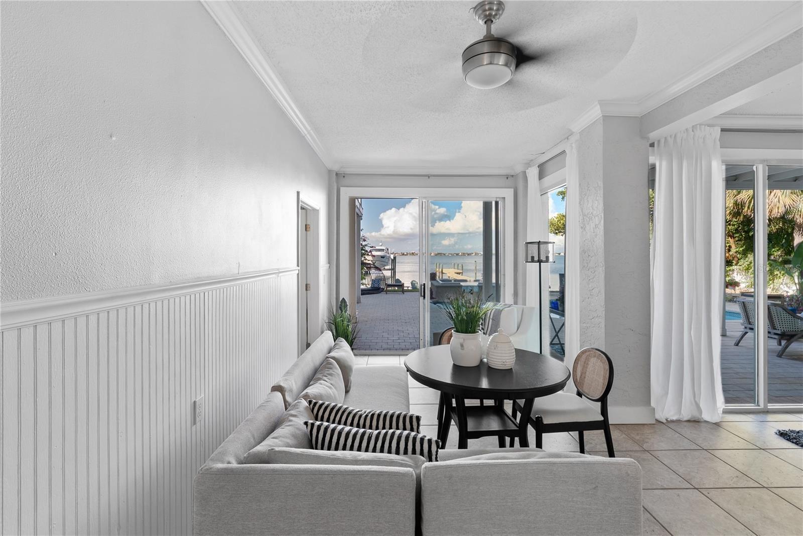 Bright, cheerful space with multiple lounging zones