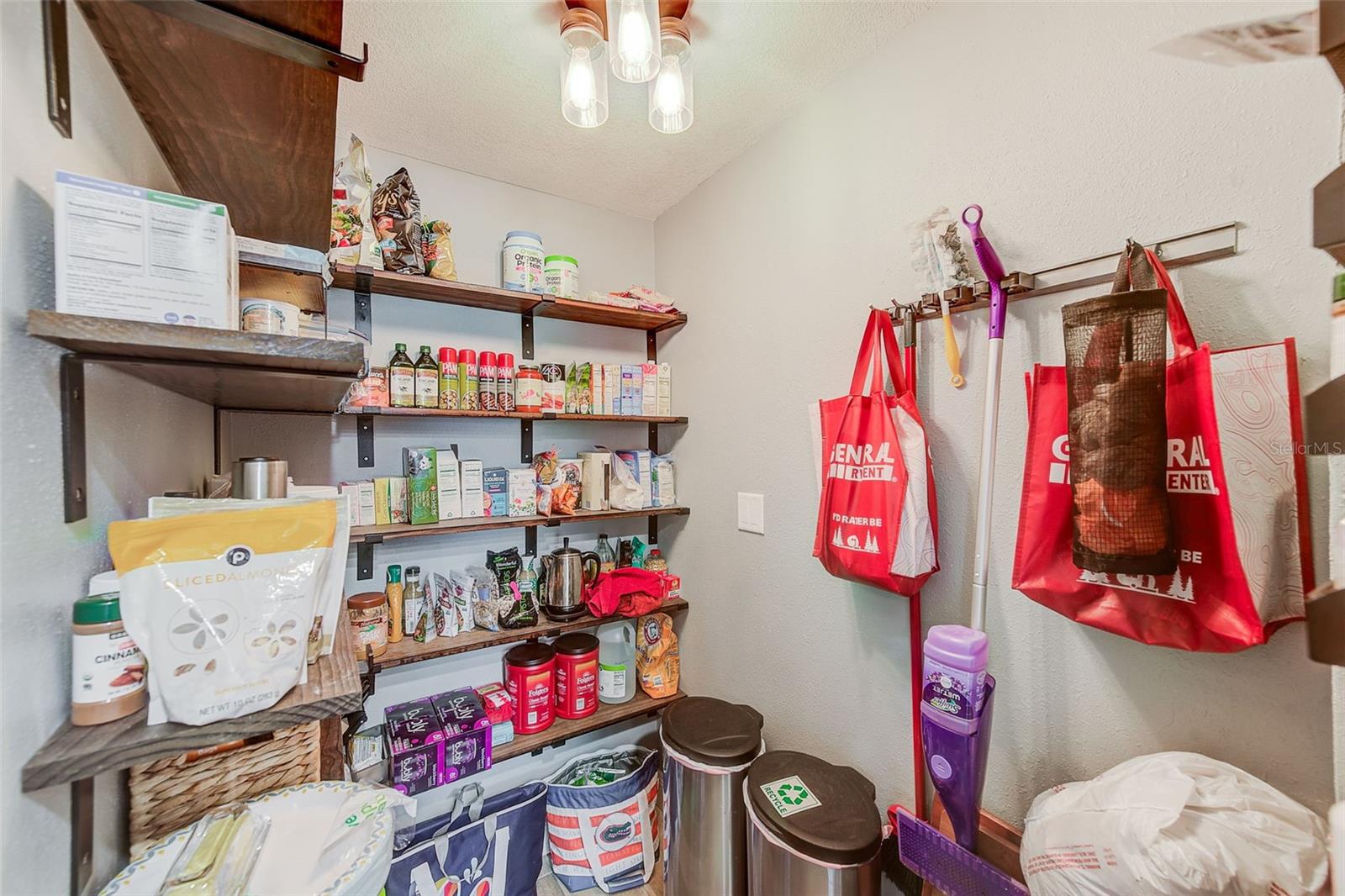 Walk in pantry, solid shelves for easy maintenance