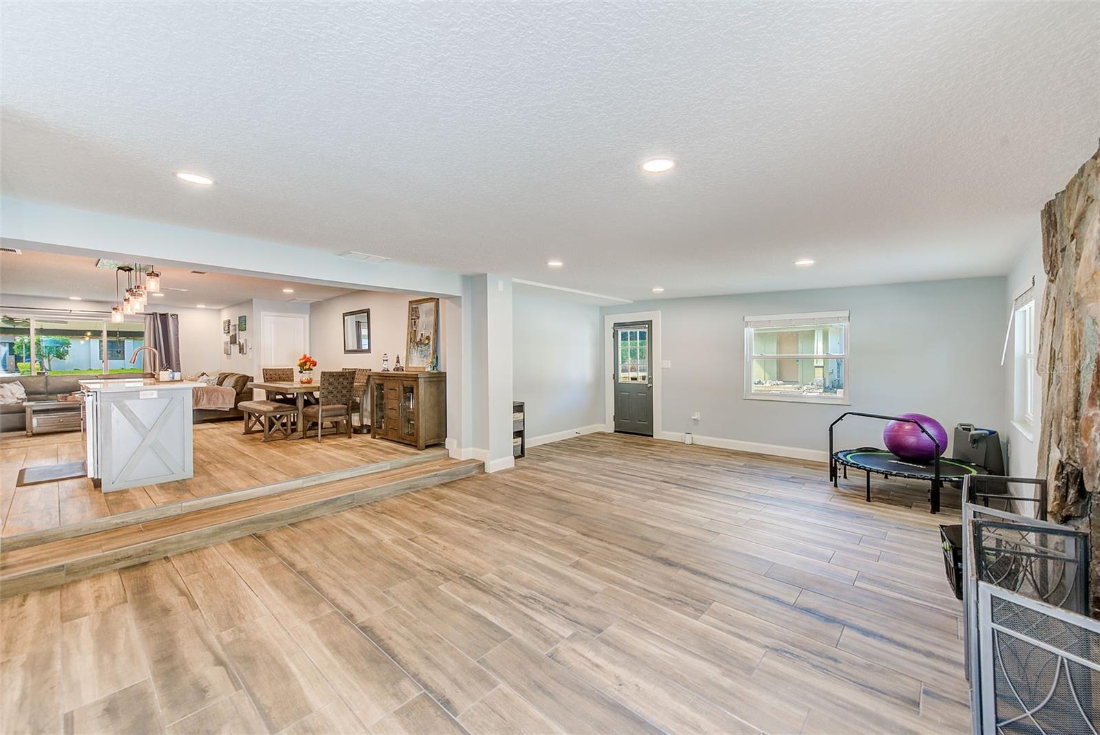 Open concept family room and kitchen