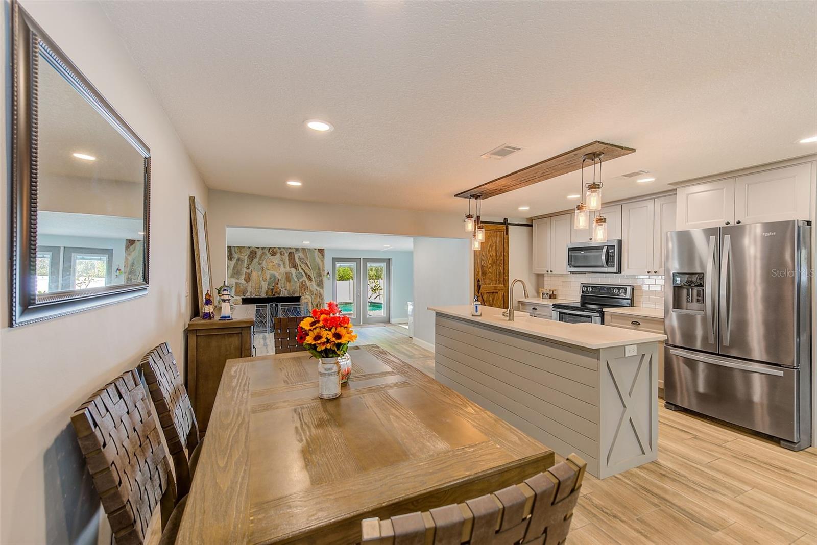 Kitchen with Shiplap island