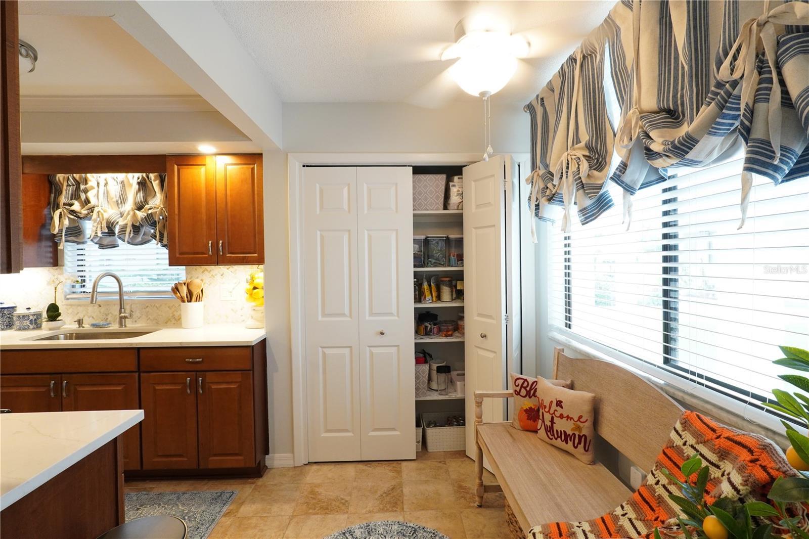 kitchen pantry and eating area