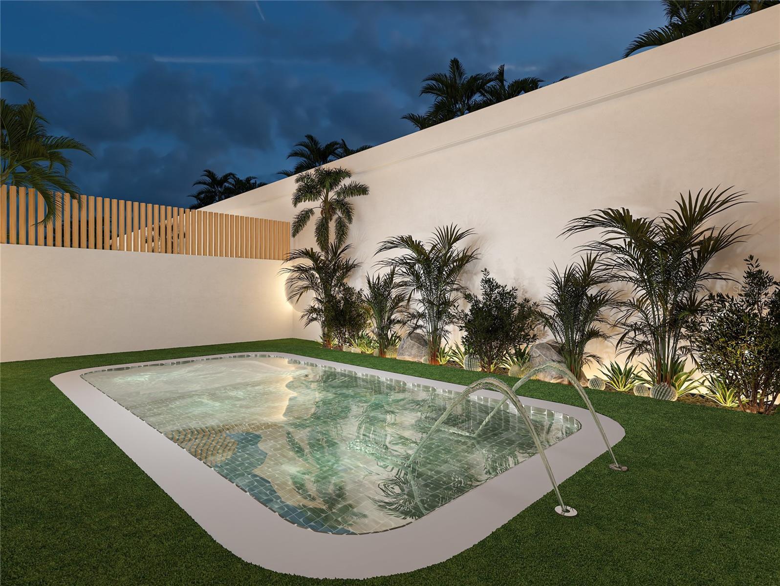 Virtually Staged Render- Private backyard with private pool