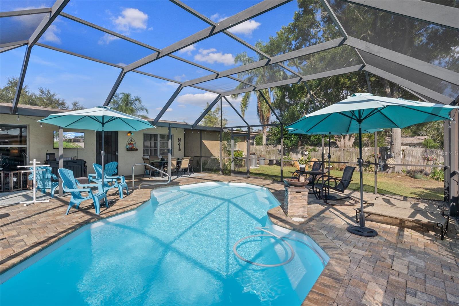 Pool area with enclosure