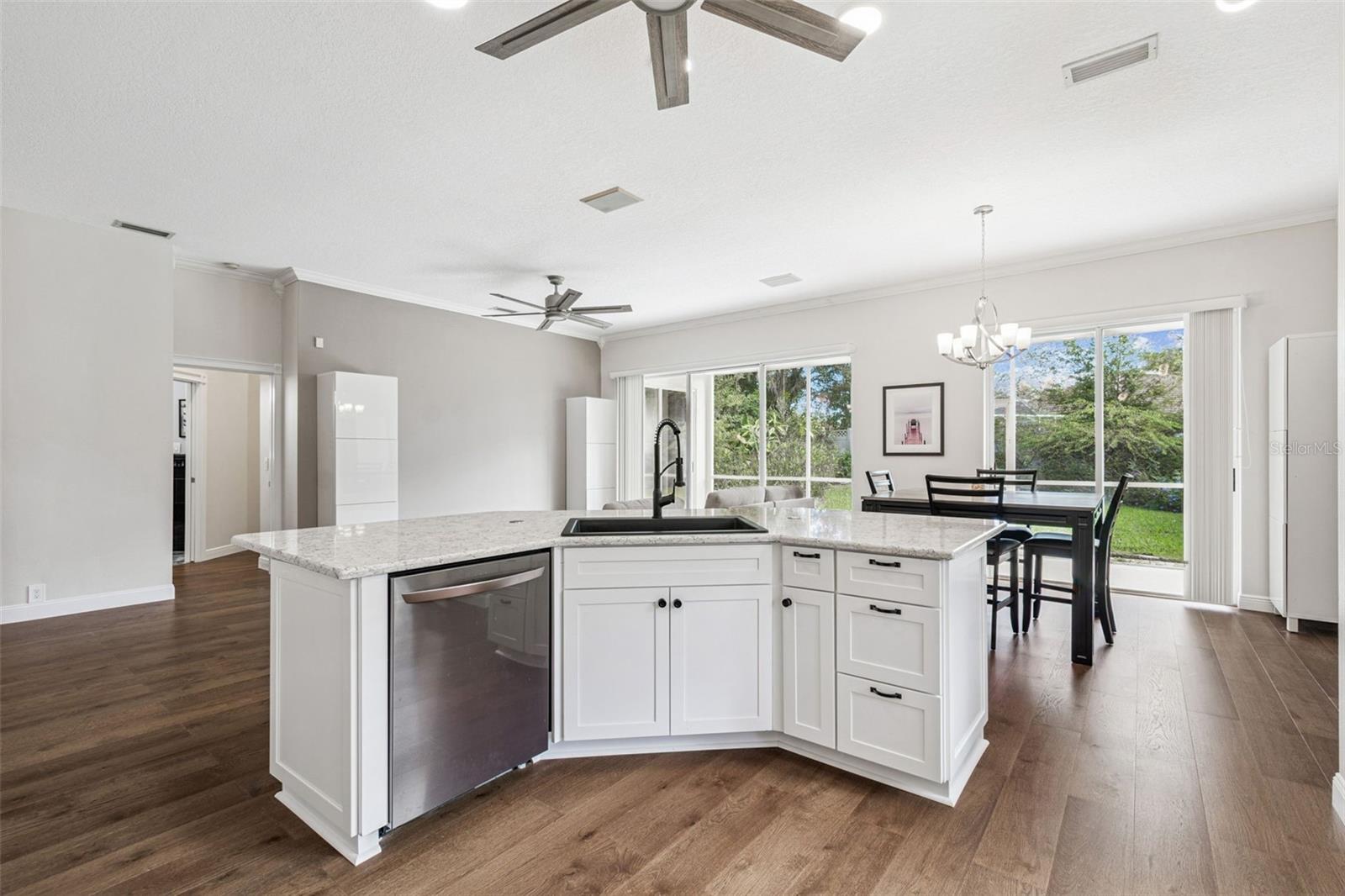 Granite kitchen island