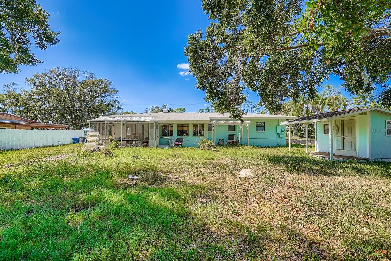 Back yard and "SHE SHED"