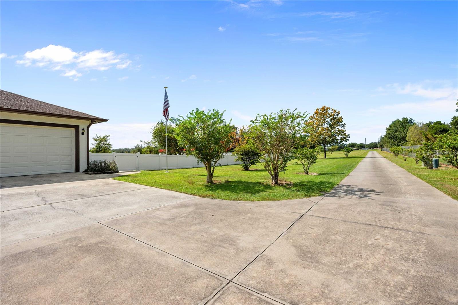 driveway and parking pad.