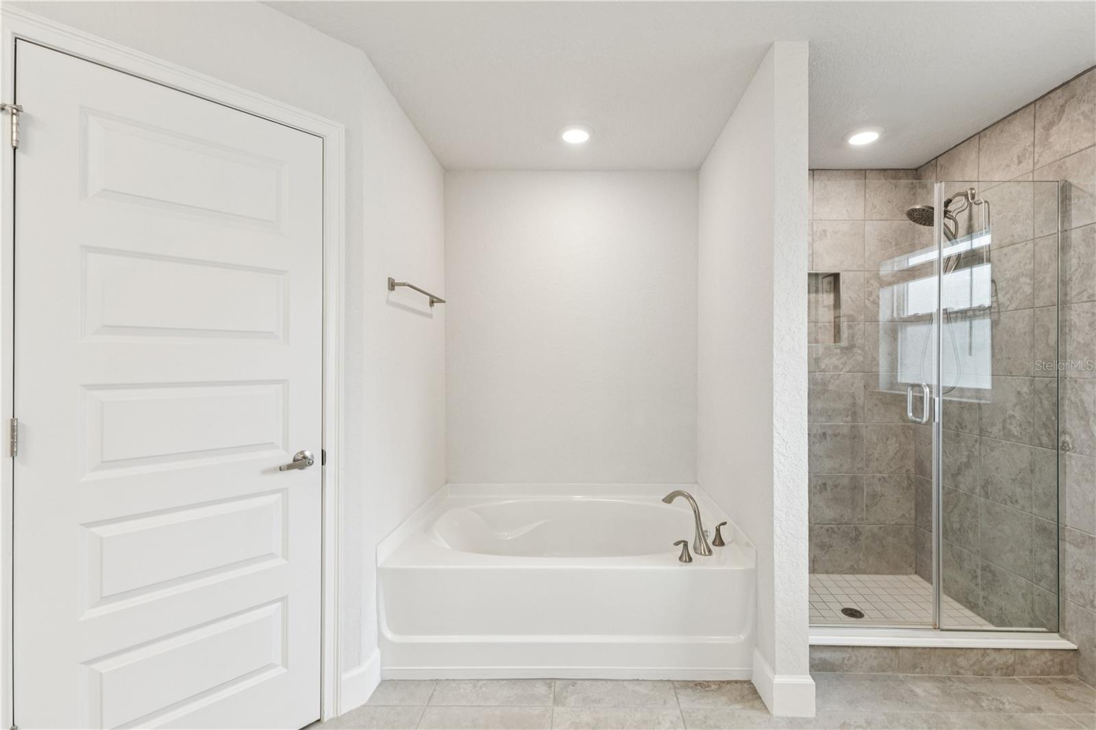 HUGE walk-in closet with soaking tub and separate shower.