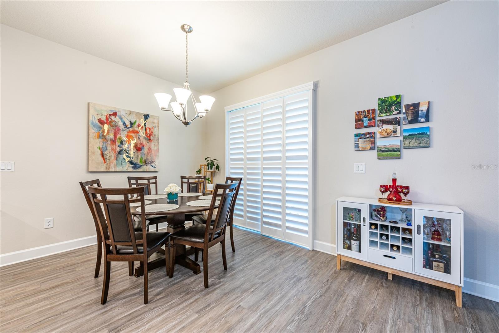Dining area with Sliding Shutter doors