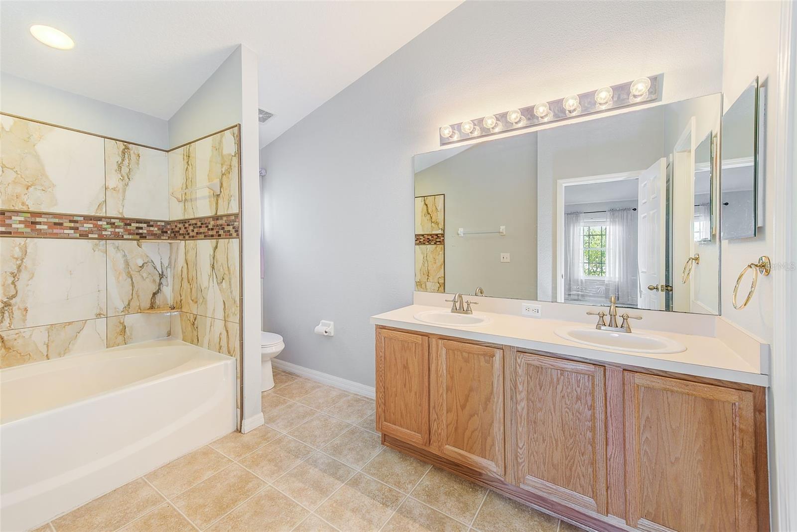View of master bathroom
