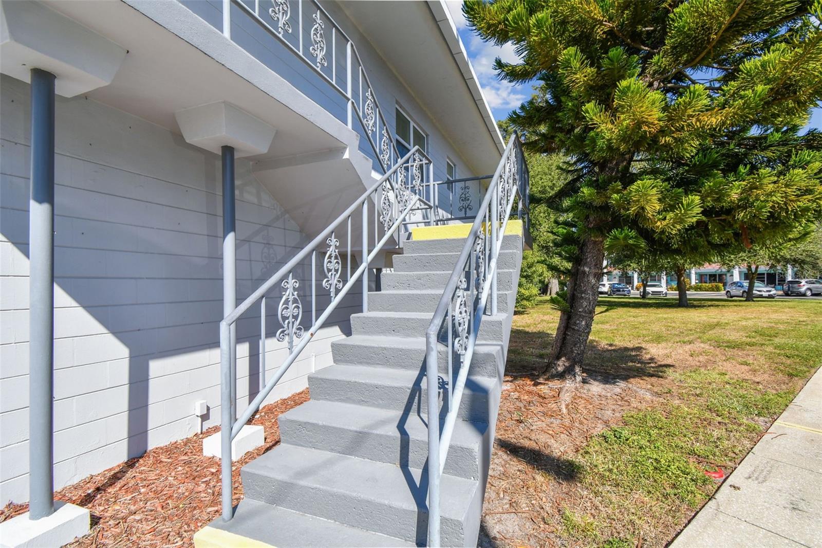 Stairs conveniently located at either end of the building