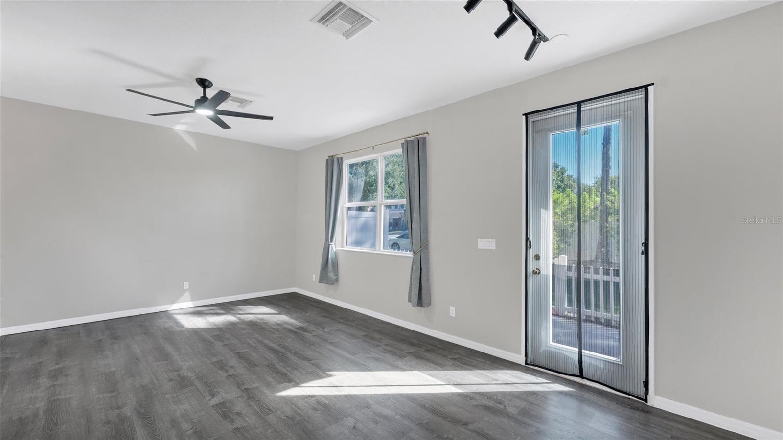 Living Room, french door to back patio