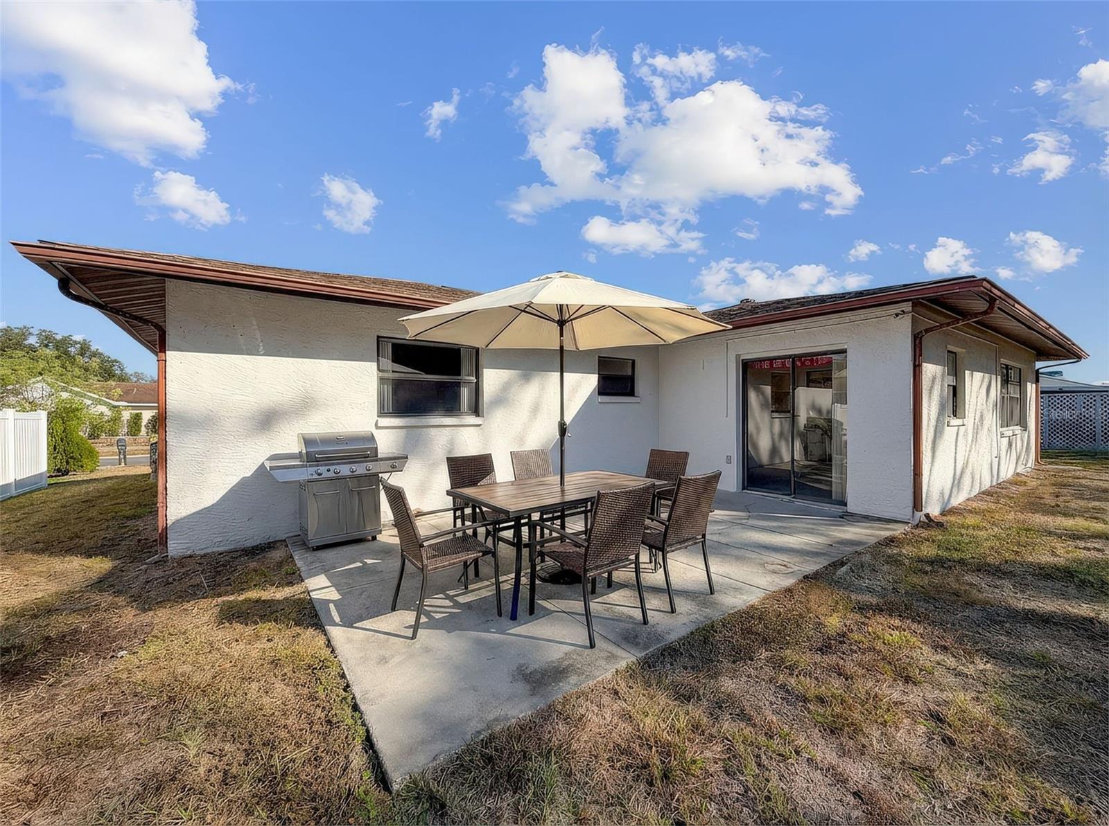 Backyard open patio-staged