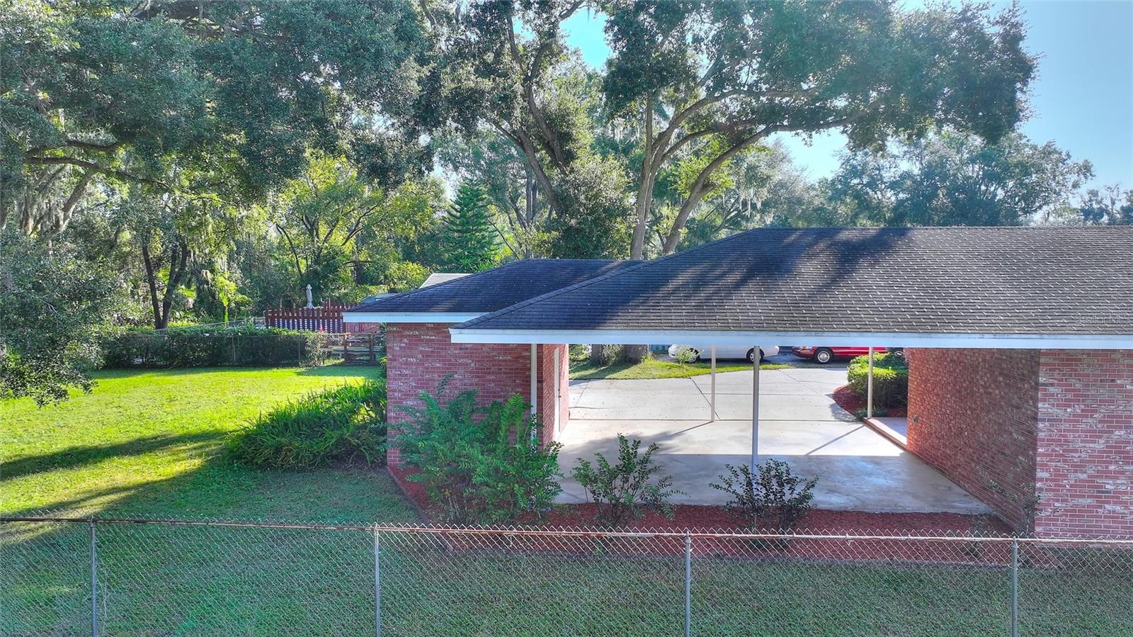 Reverse view of carport area.