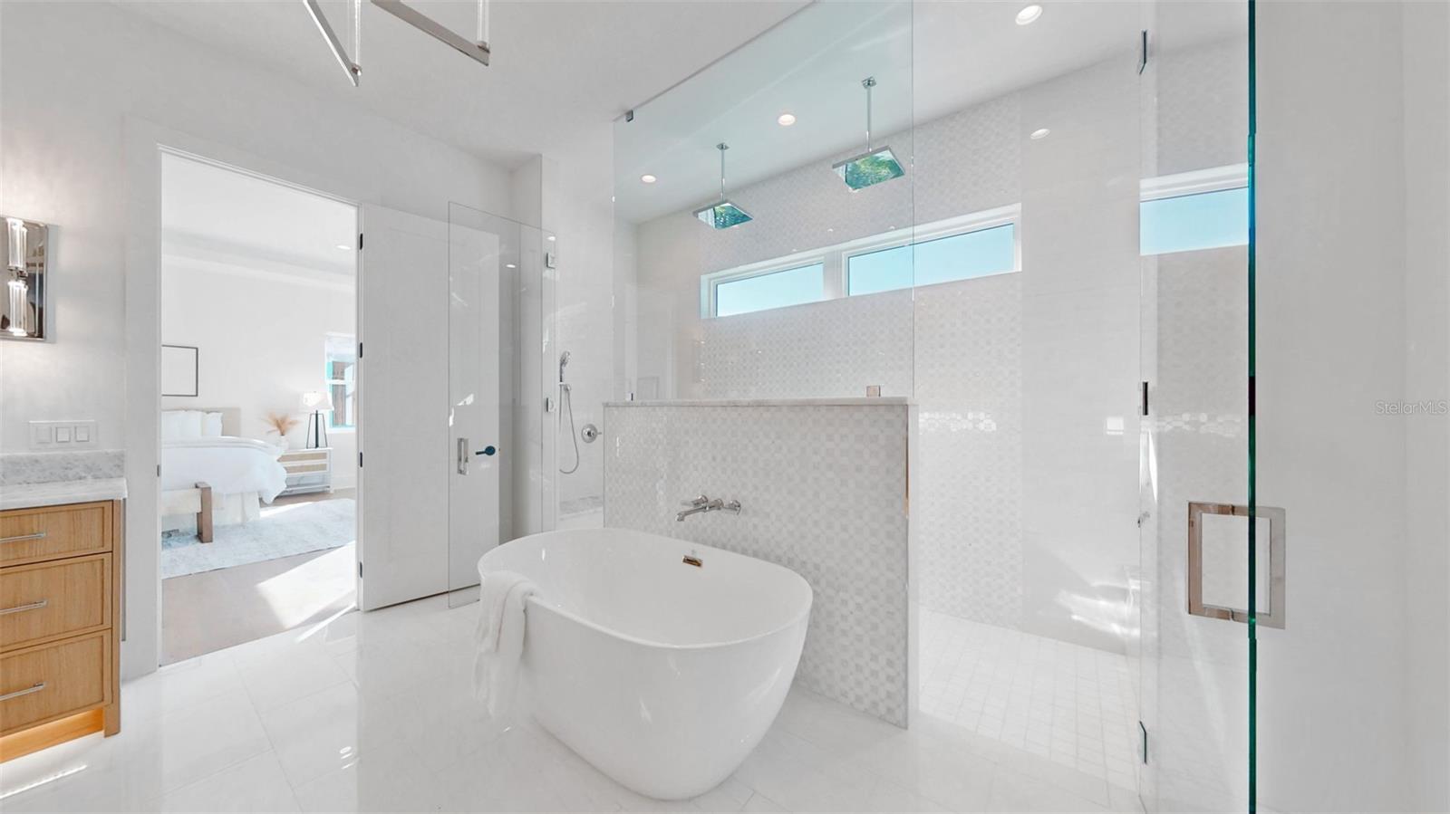 Upstairs primary bath.