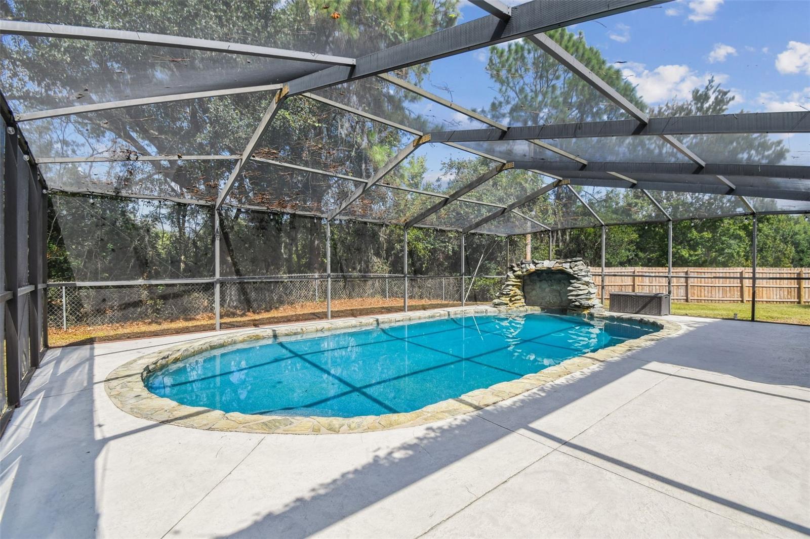 Pool recently resurfaced with pebbletec