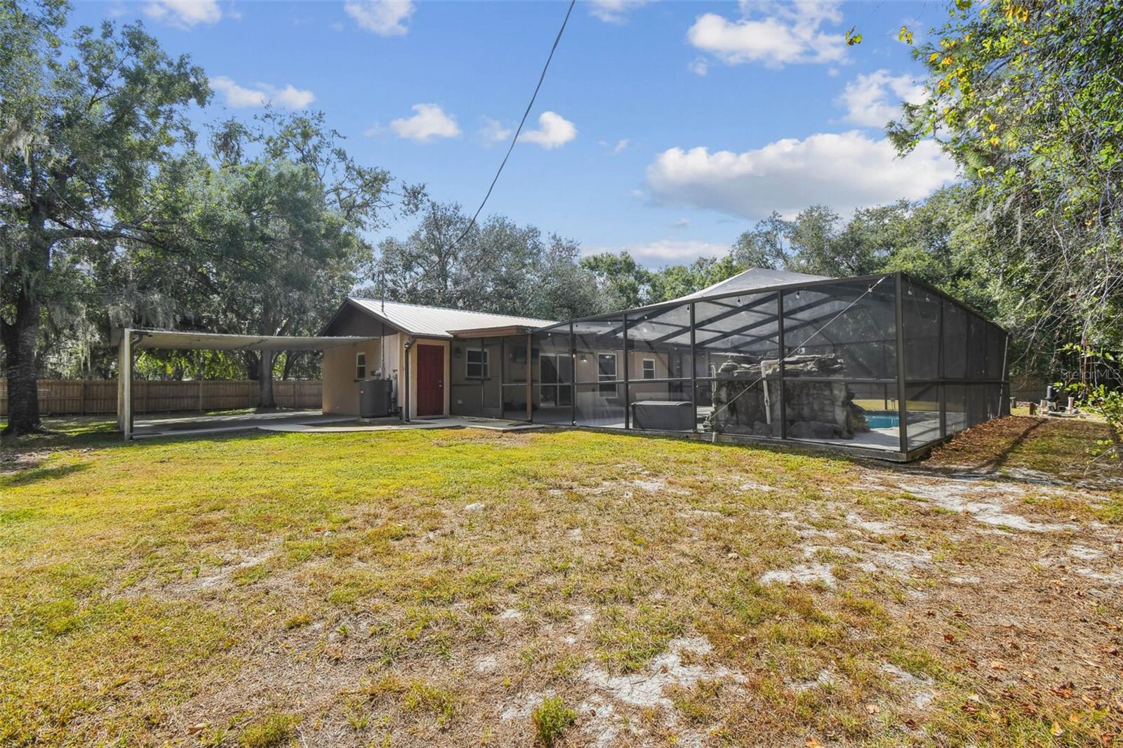 Back side of yard looking at house