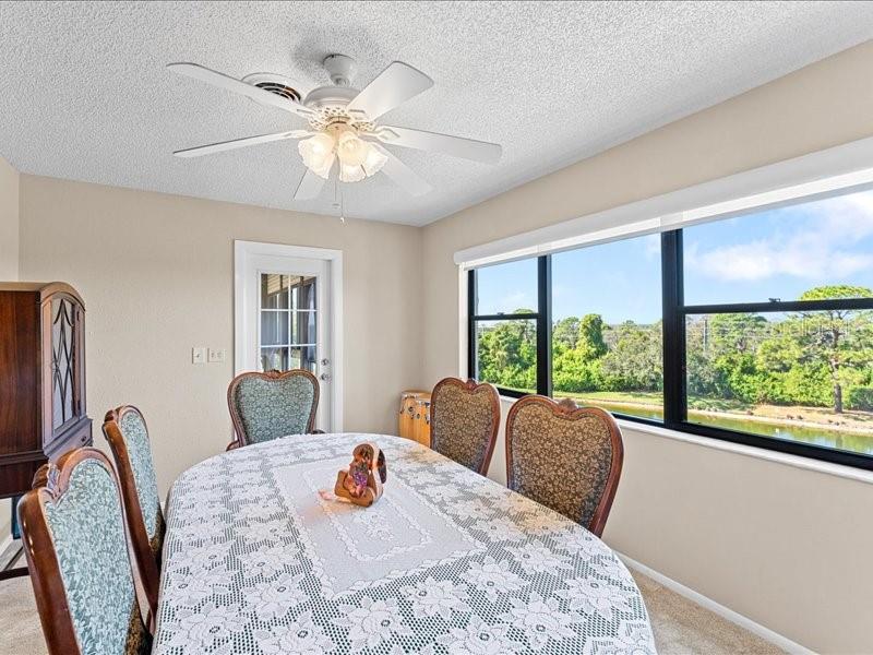 The oversized window provides an exquisite view of the pond and bayou to the west.