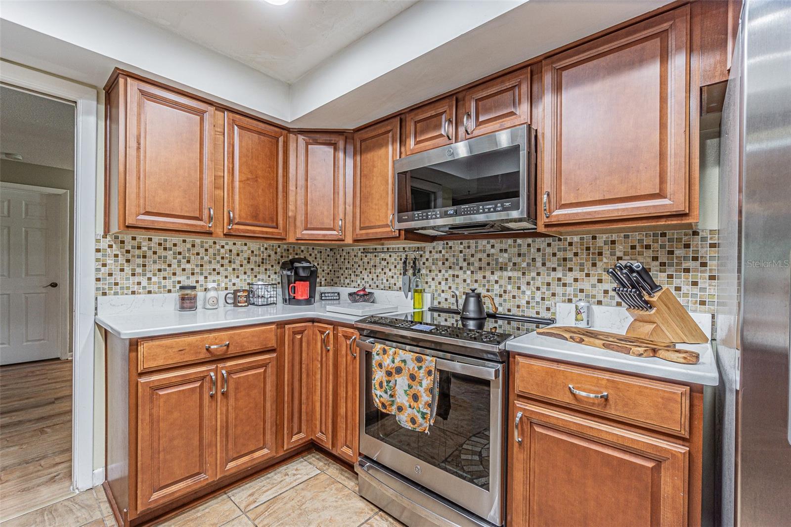 Custom Kitchen with microwave and convection oven.