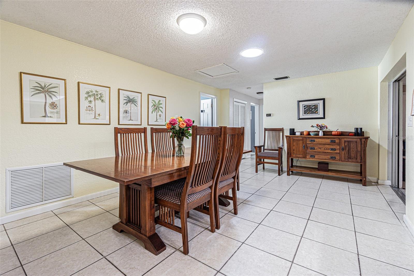 Spacious dining area adjacent to the kitchen.