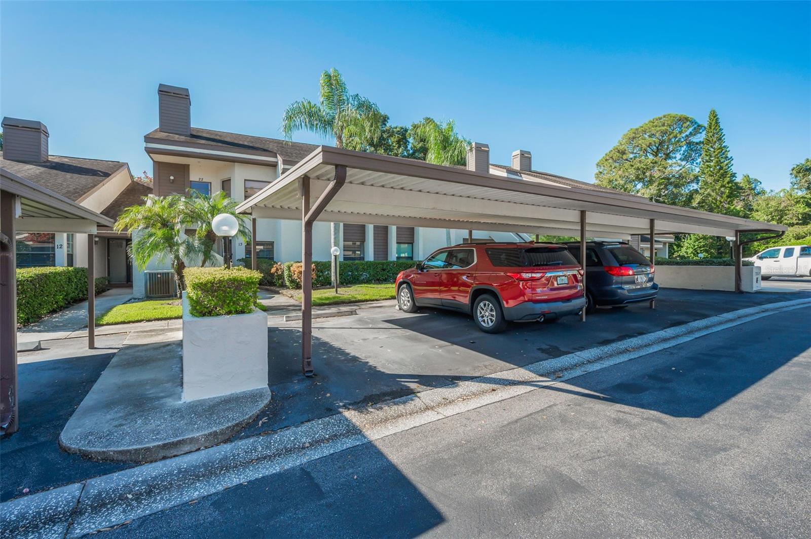 Front view with proximity to carport