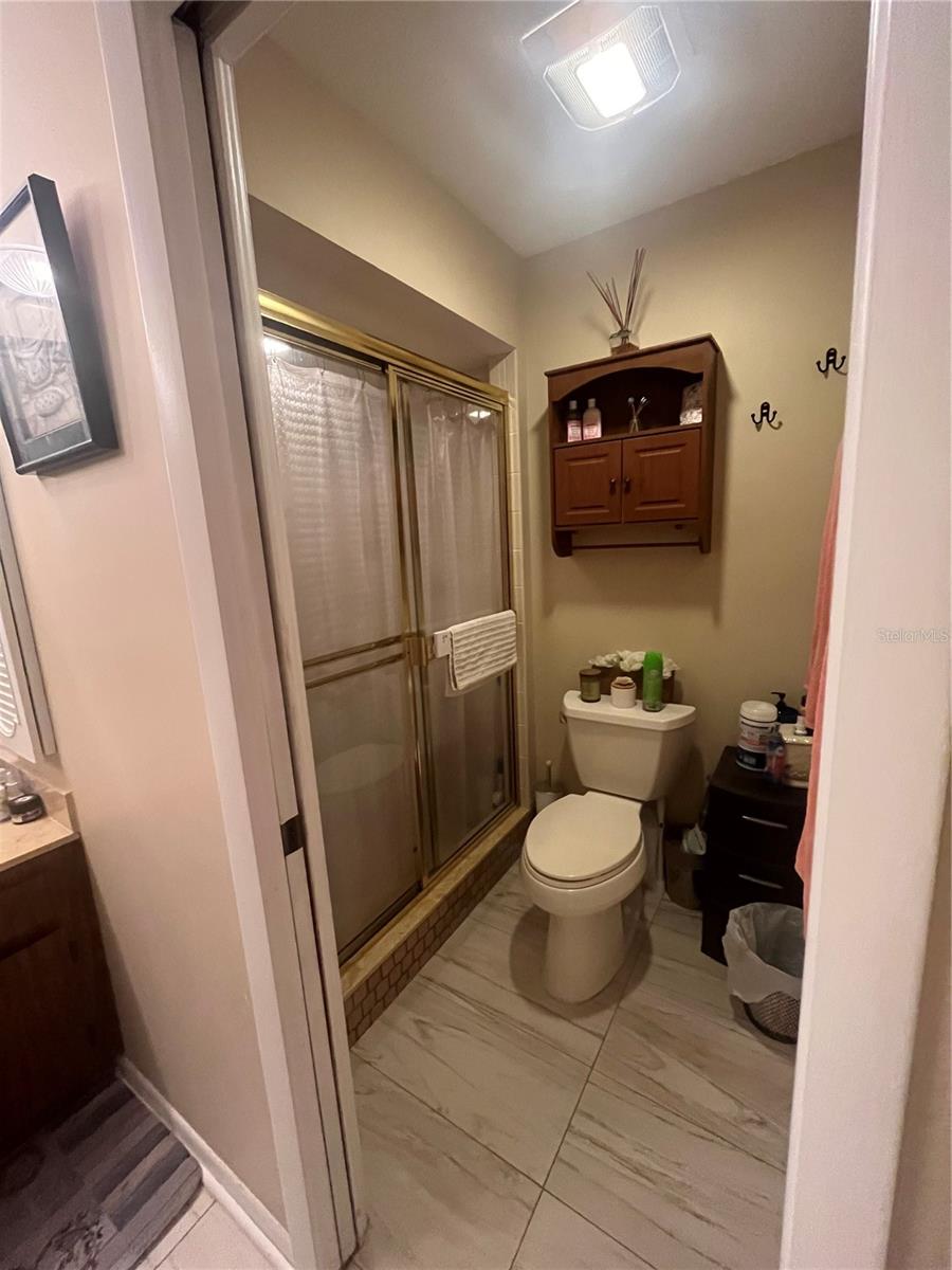 Walk-in shower in primary bath