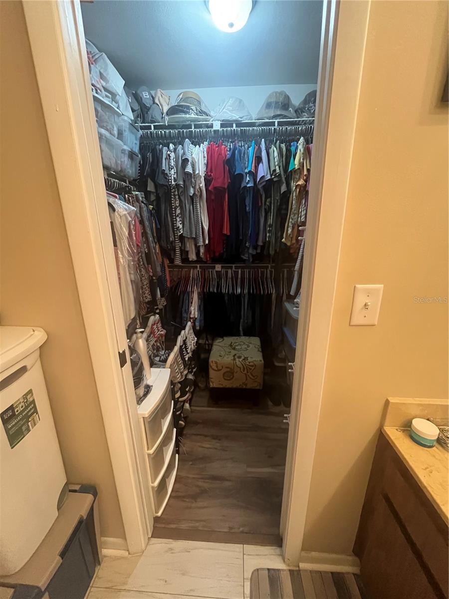 Walk-in closet in primary