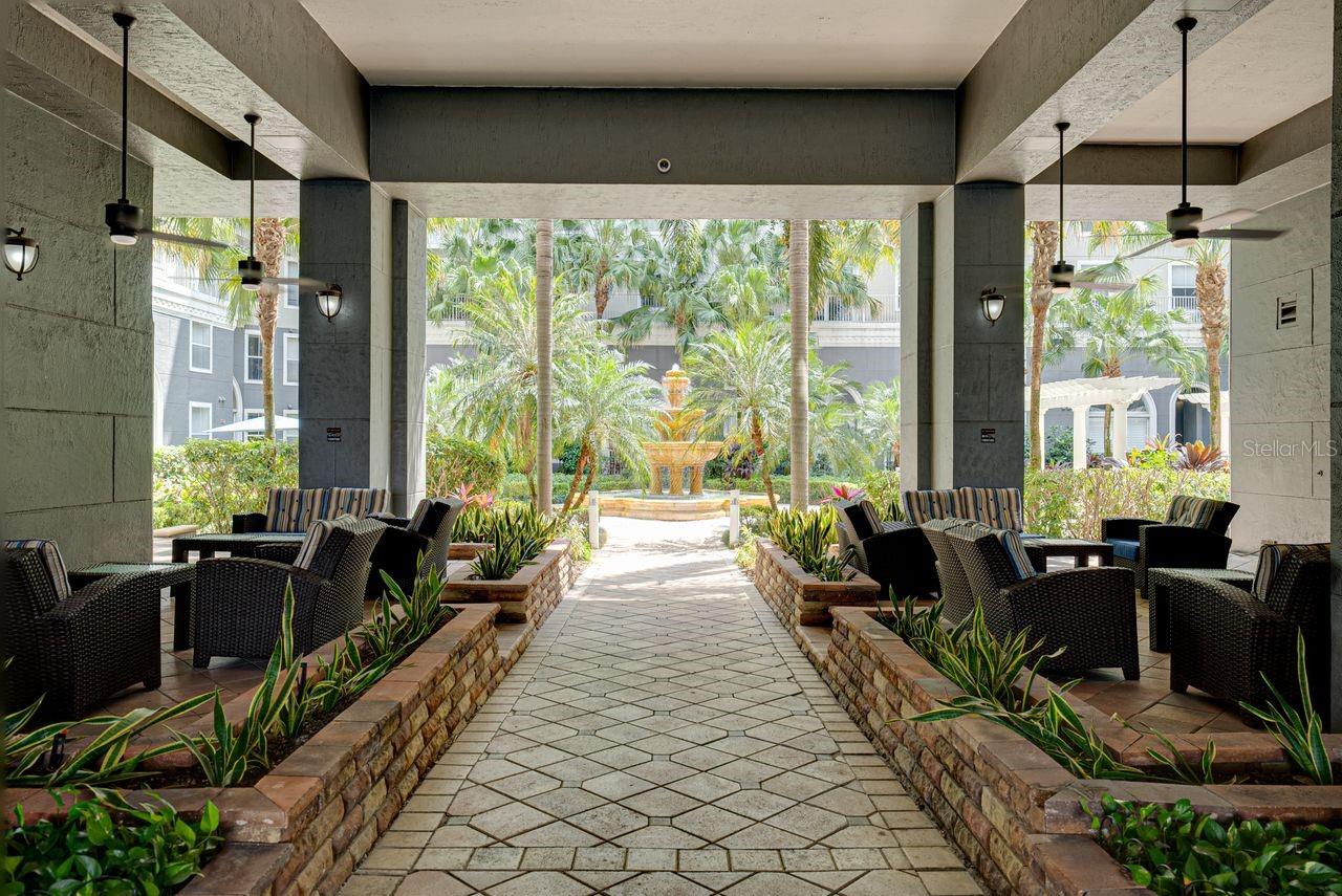 The spacious covered area is ideal for hosting gatherings.