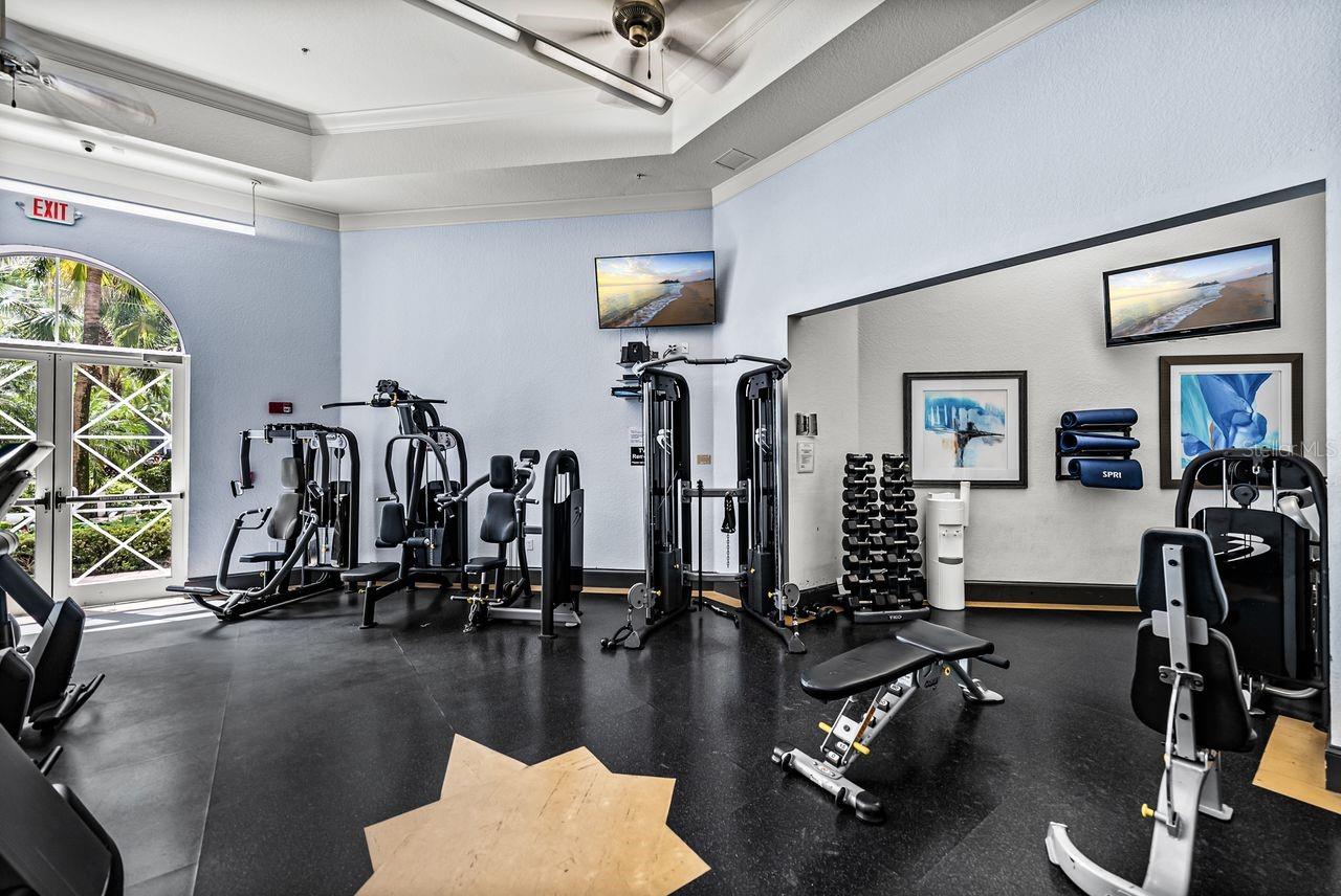 24-hr fitness center.