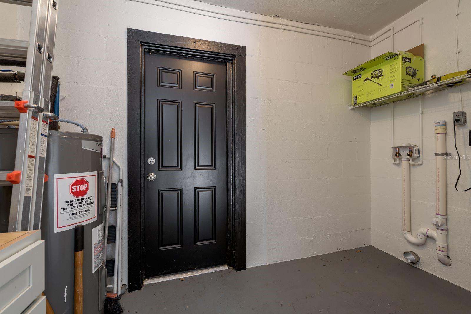 Inside Garage Separate Laundry Area