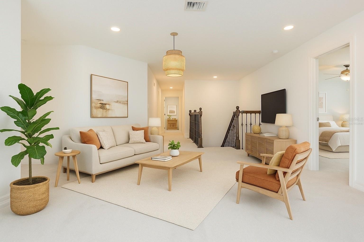 Oversized upstairs, bonus room. Virtually staged.