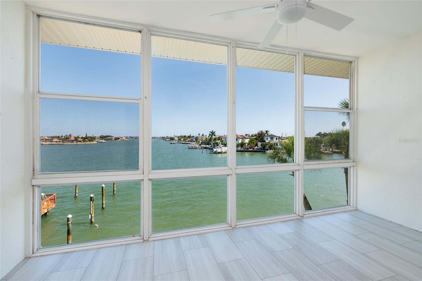 Boca Ciega Bay views from the Florida room.