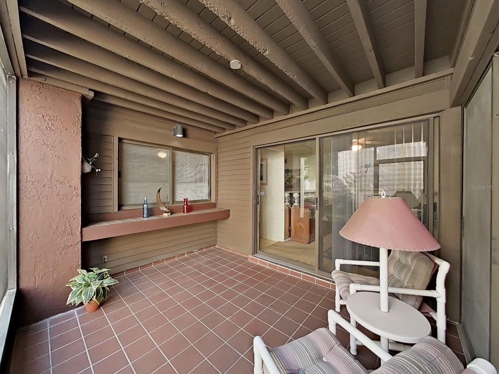 Patio with Handy Shelf from Kitchen